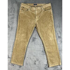 Polo Ralph Lauren Mens Corduroy Pants 38x32 Brown Varick Slim Straight